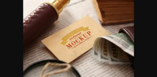 Realistic Mock-ups on Vintage Background Poster 1