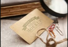 Realistic Mock-ups on Vintage Background Poster 1