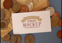Realistic Mock-ups on Vintage Background Poster 1