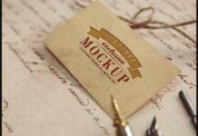 Realistic Mock-ups on Vintage Background Poster 1