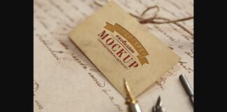 Realistic Mock-ups on Vintage Background Poster 1