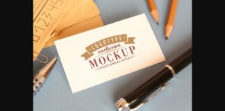 Realistic Mock-ups on Vintage Background Poster 1