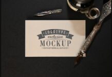 Realistic Mock-ups on Vintage Background Poster 1