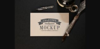 Realistic Mock-ups on Vintage Background Poster 1