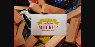 Realistic Mock-ups on Vintage Background Poster 1
