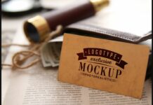 Realistic Mock-ups on Vintage Background Poster 1