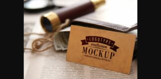 Realistic Mock-ups on Vintage Background Poster 1