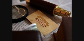 Realistic Mock-ups on Vintage Background Poster 1