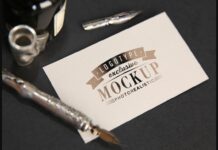 Realistic Mock-ups on Vintage Background Poster 1