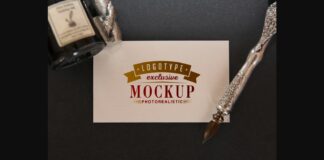 Realistic Mock-ups on Vintage Background Poster 1