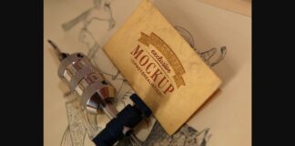 Realistic Mock-ups on Vintage Background Poster 1