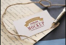 Realistic Mock-ups on Vintage Background Poster 1