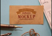 Realistic Mock-ups on Vintage Background Poster 1