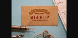 Realistic Mock-ups on Vintage Background Poster 1