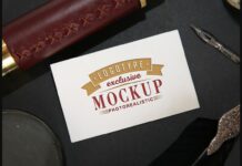 Realistic Mock-ups on Vintage Background Poster 1