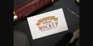 Realistic Mock-ups on Vintage Background Poster 1