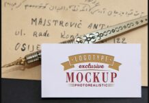 Realistic Mock-ups on Vintage Background Poster 1