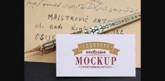 Realistic Mock-ups on Vintage Background Poster 1