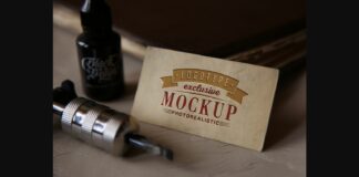 Realistic Mock-ups on Vintage Background Poster 1