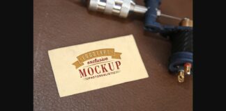 Realistic Mock-ups on Vintage Background Poster 1