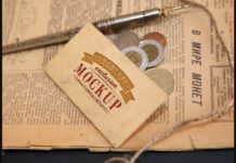 Realistic Mock-ups on Vintage Background Poster 1