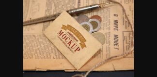 Realistic Mock-ups on Vintage Background Poster 1