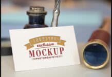 Realistic Mock-ups on Vintage Background Poster 1