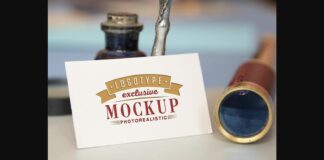 Realistic Mock-ups on Vintage Background Poster 1