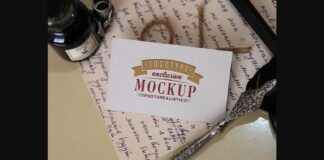 Realistic Mock-ups on Vintage Background Poster 1
