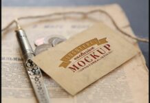 Realistic Mock-ups on Vintage Background Poster 1