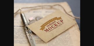 Realistic Mock-ups on Vintage Background Poster 1