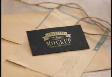 Realistic Mock-ups on Vintage Background Poster 1