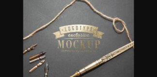 Realistic Mock-ups on Vintage Background Poster 1