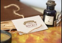 Realistic Mock-ups on Vintage Background Poster 1