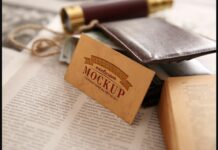 Realistic Mock-ups on Vintage Background Poster 1