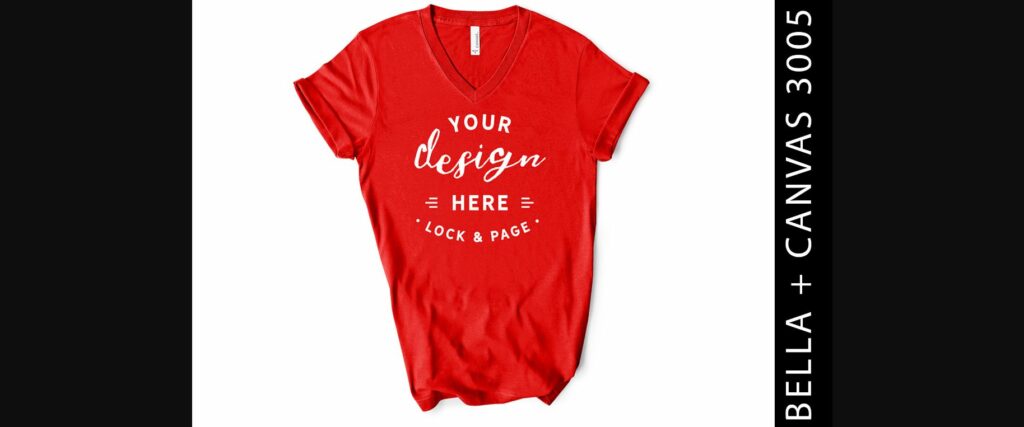 Red Bella Canvas 3005 V Neck Mockup Poster 1