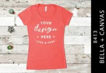 Red Triblend Bella Canvas 8413 Mockup Red Triblend Bella Canvas 8413 Mockup Poster 1