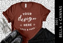 Rust Bella Canvas 3001 T Shirt Mockup Poster 1