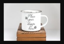 Rustic Metal Tin Enamel Camping Mug Mockup Poster 1