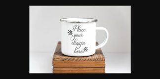 Rustic Metal Tin Enamel Camping Mug Mockup Poster 1