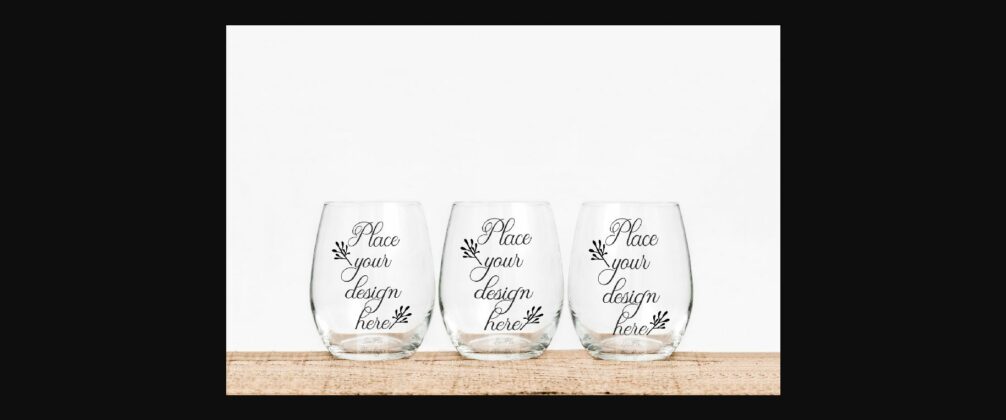 Set of 3 Seamless Wine Glass Mockups Poster 1
