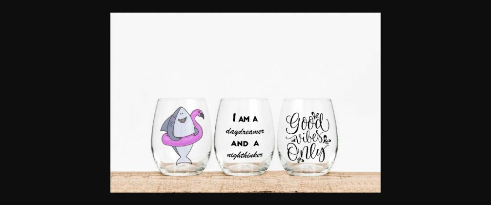 Set of 3 Seamless Wine Glass Mockups Poster 5