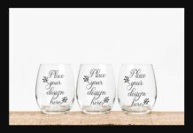 Set of 3 Seamless Wine Glass Mockups Poster 1