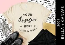 Soft Cream Bella Canvas 3001 Tee Mockup Poster 1