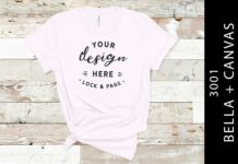 Soft Pink Bella Canvas 3001 T Shirt Mock Poster 1