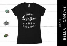 Solid Black Bella Canvas 8413 Flat Lay Poster 1