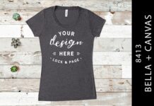 Solid Dark Grey Bella Canvas 8413 Mockup Poster 1