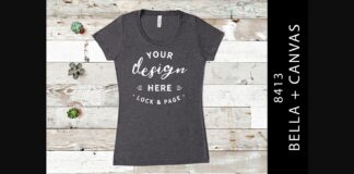 Solid Dark Grey Bella Canvas 8413 Mockup Poster 1