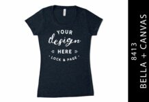 Solid Navy Bella Canvas 8413 Mockup Tee Poster 1