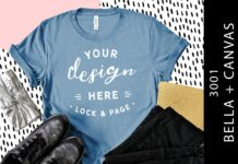 Steel Blue Bella Canvas 3001 Mockup Poster 1